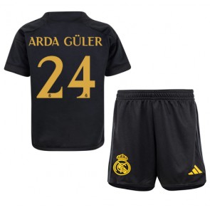 Lacne Dětský Futbalové dres Real Madrid Arda Guler #24 2023-24 Krátky Rukáv - Tretina (+ trenírky)
